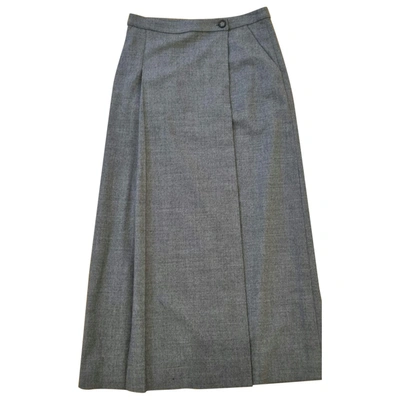 Pre-owned Lorena Antoniazzi Wool Maxi Skirt In Grey