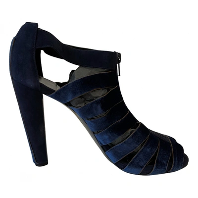 Pre-owned Pierre Hardy Velvet Sandals In Blue