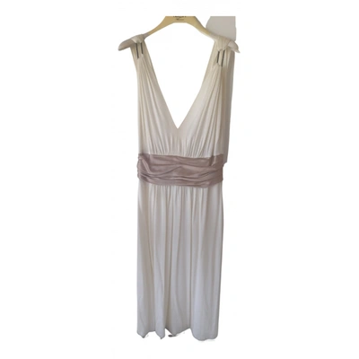 Pre-owned Philosophy Di Alberta Ferretti Silk Mid-length Dress In Ecru