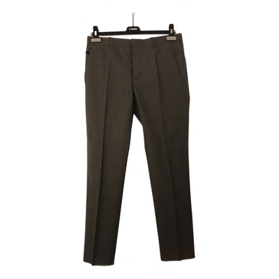 Pre-owned Prada Wool Trousers In Grey