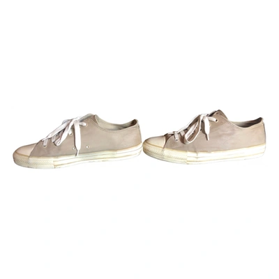 Pre-owned Y's Cloth Low Trainers In Beige