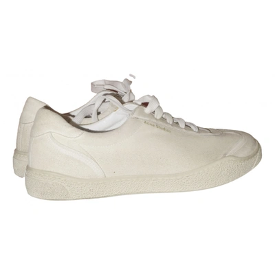 Pre-owned Acne Studios Leather Low Trainers In White