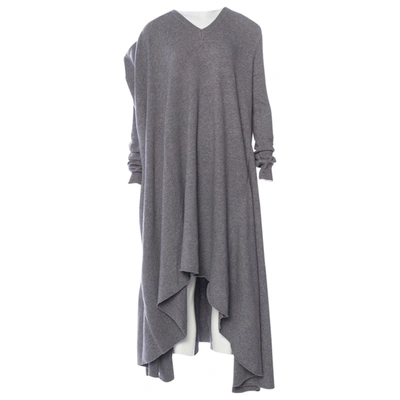 Pre-owned Viktor & Rolf Wool Maxi Dress In Grey