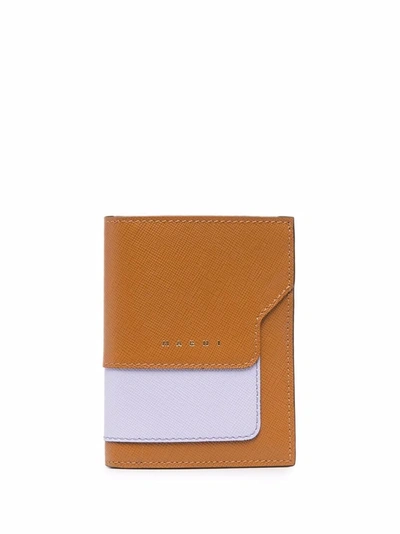 Marni Trunk Two-tone Wallet In Brown