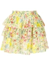 LOVESHACKFANCY BRYNLEE RUFFLE-TIERED SKIRT