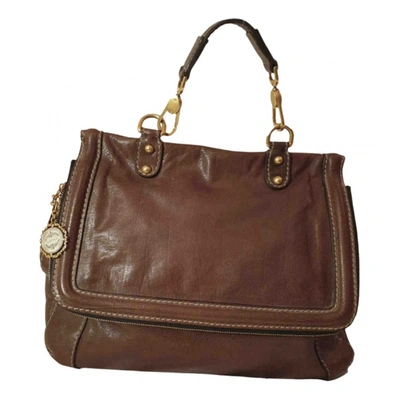 Pre-owned Dolce & Gabbana Sicily Leather Handbag In Brown