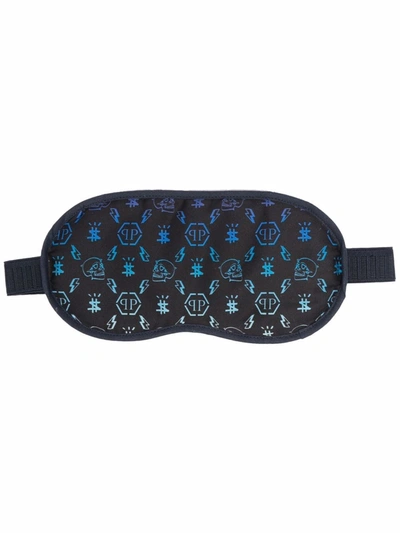 Philipp Plein Monogram Sleep Mask In Black