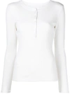 Nili Lotan Jordan Henley Long-sleeved T-shirt In White