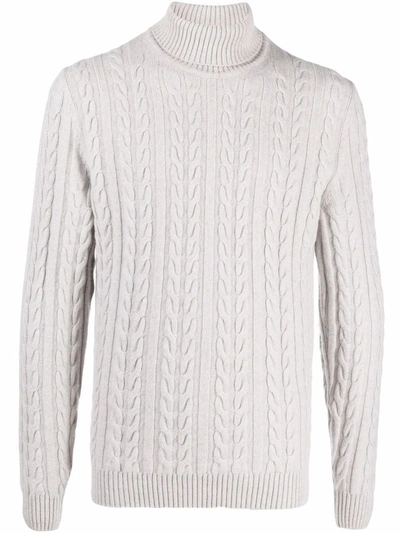 Borrelli Wool Highneck Sweater In Beige