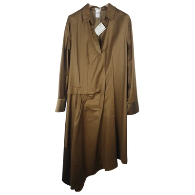 Pre-owned Brunello Cucinelli Silk Mid-length Dress In Beige