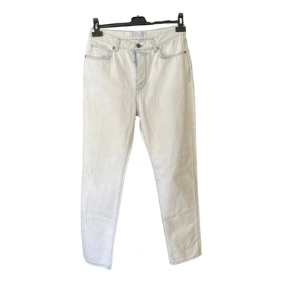 Pre-owned Gaelle Paris Straight Jeans In White