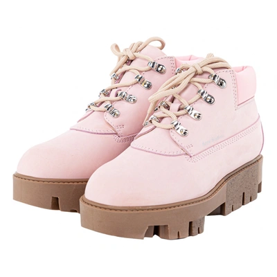 Pre-owned Acne Studios Leather Ankle Boots In Pink