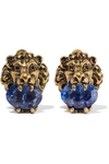 GUCCI Gold-tone Swarovski crystal clip earrings
