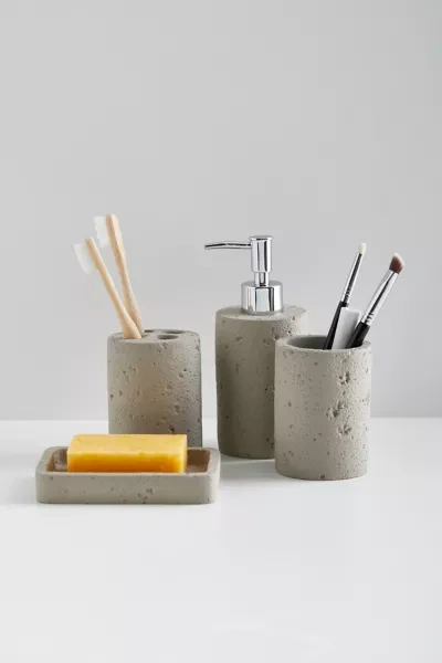 Urban Outfitters Cement Bath Organizer Set In Grey
