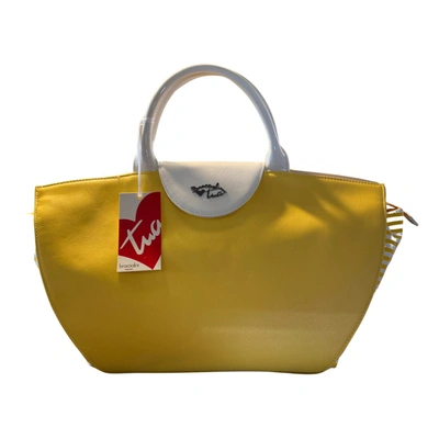 Pre-owned Braccialini Leather Handbag In Yellow