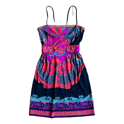 Pre-owned Leonard Silk Mid-length Dress In Multicolour
