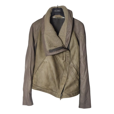 Pre-owned Isabel Benenato Leather Jacket In Beige