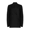 Totême Double-breasted Grain De Poudre Blazer In Black