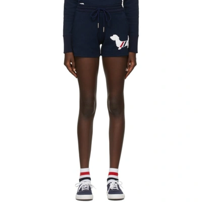 Thom Browne Hector Icon Patch Shorts In Blue