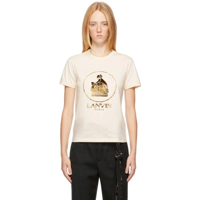 Lanvin Off-white & Gold Mother & Child T-shirt In Beige