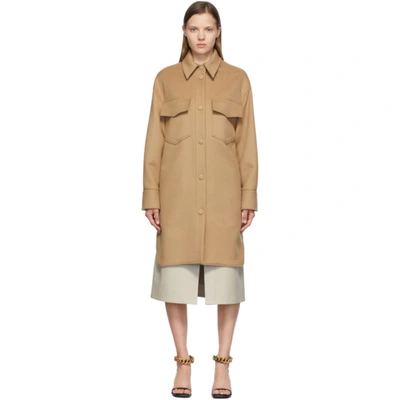 Stella Mccartney Kerry Oversize Wool Utility Coat In Beige