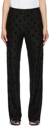 Misbhv Black Velour Monogram Night Trousers In Black