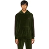 Needles Green Velour Track Hoodie In Green