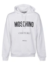 Moschino Logo-print Cotton Hoodie In Fantasia Bianco