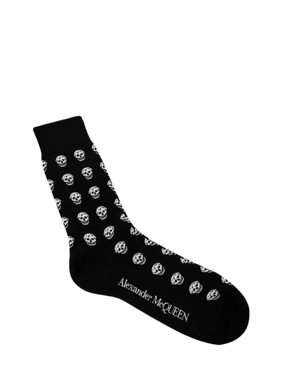 Alexander Mcqueen Skull Socks In Black
