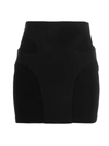 DION LEE CONTOUR STITCH SKIRT,A1337P21 BLACK