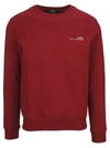 Apc Logo Detail Cotton Jersey Sweatshirt In Burgundy