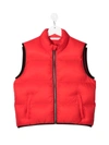 Palm Angels Logo-print Padded Gilet In Red White
