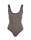 BALMAIN BODY IN BLACK AND IVORY BICOLOR JACQUARD WITH MONOGRAM,WF0BA010K253 GFE