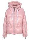 Khrisjoy Pink Nylon Down Jacket With Logo In Antuque Rose