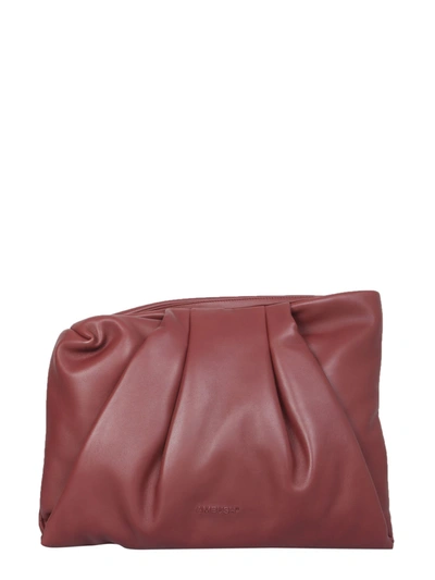 Ambush Wrap-detail Clutch Bag In Bordeaux
