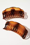 Anthropologie Ombre Claw Hair Clip Set In Brown