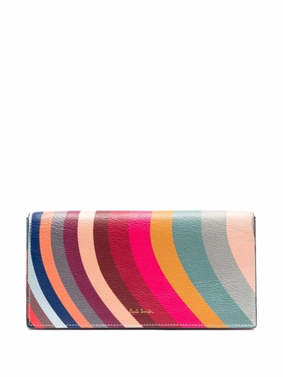 Paul Smith Swirl-print Leather Wallet In Multicolor