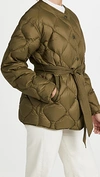 Rag & Bone Rudy Belted Quilted Shell Down Coat In Army