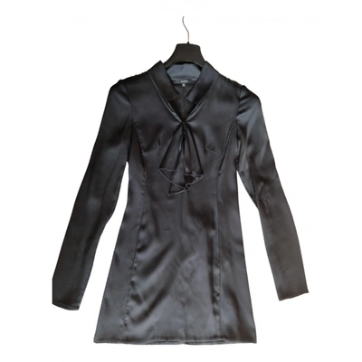 Pre-owned Gucci Silk Mini Dress In Black