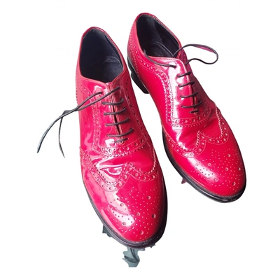 Pre-owned Sutor Mantellassi Patent Leather Lace Ups In Red