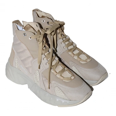 Pre-owned Acne Studios Leather High Trainers In Beige
