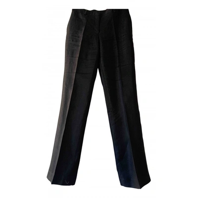 Pre-owned Luisa Spagnoli Linen Trousers In Black