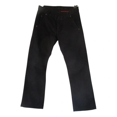 Pre-owned Prada Straight Pants In Black