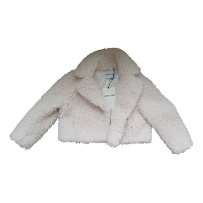 Pre-owned Stand Studio Faux Fur Coat In White