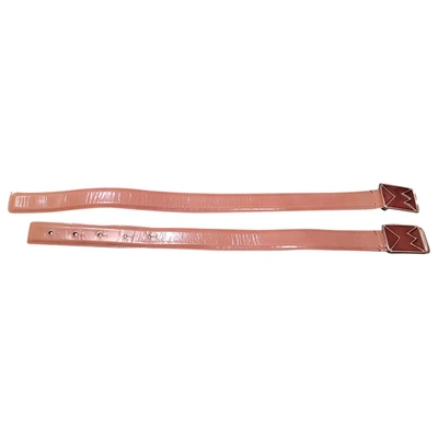 Pre-owned Max Mara Leather Belt In Pink