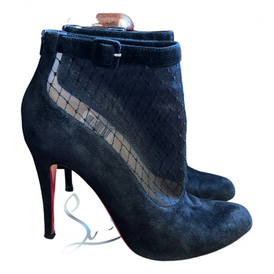 Pre-owned Christian Louboutin So Kate Booty Ankle Boots In Black