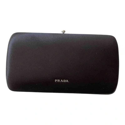 Pre-owned Prada Silk Clutch Bag In Black
