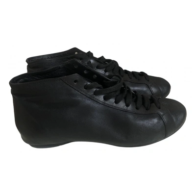 Pre-owned Rochas Leather Trainers In Black