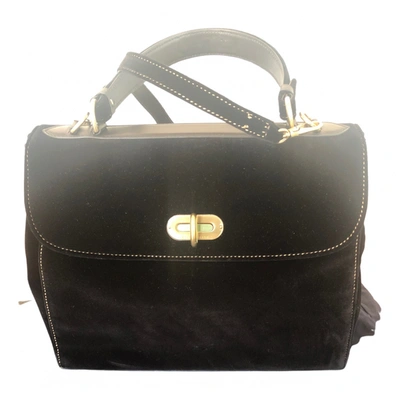 Pre-owned Ralph Lauren Velvet Handbag In Black