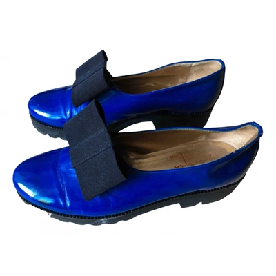 Pre-owned Walter Steiger Patent Leather Flats In Blue